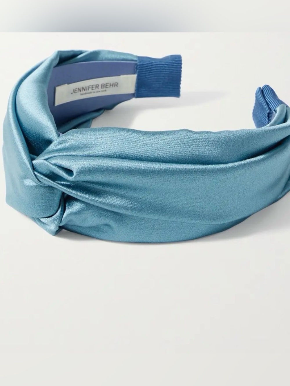 Jennifer Behr Light Blue Satin Twisted Headband